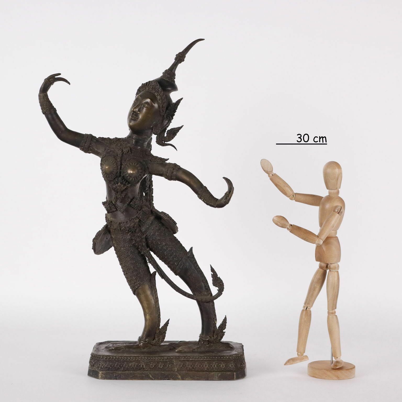 Antique Bronze Sculpture Nymph Thailand XX Century photo furniture