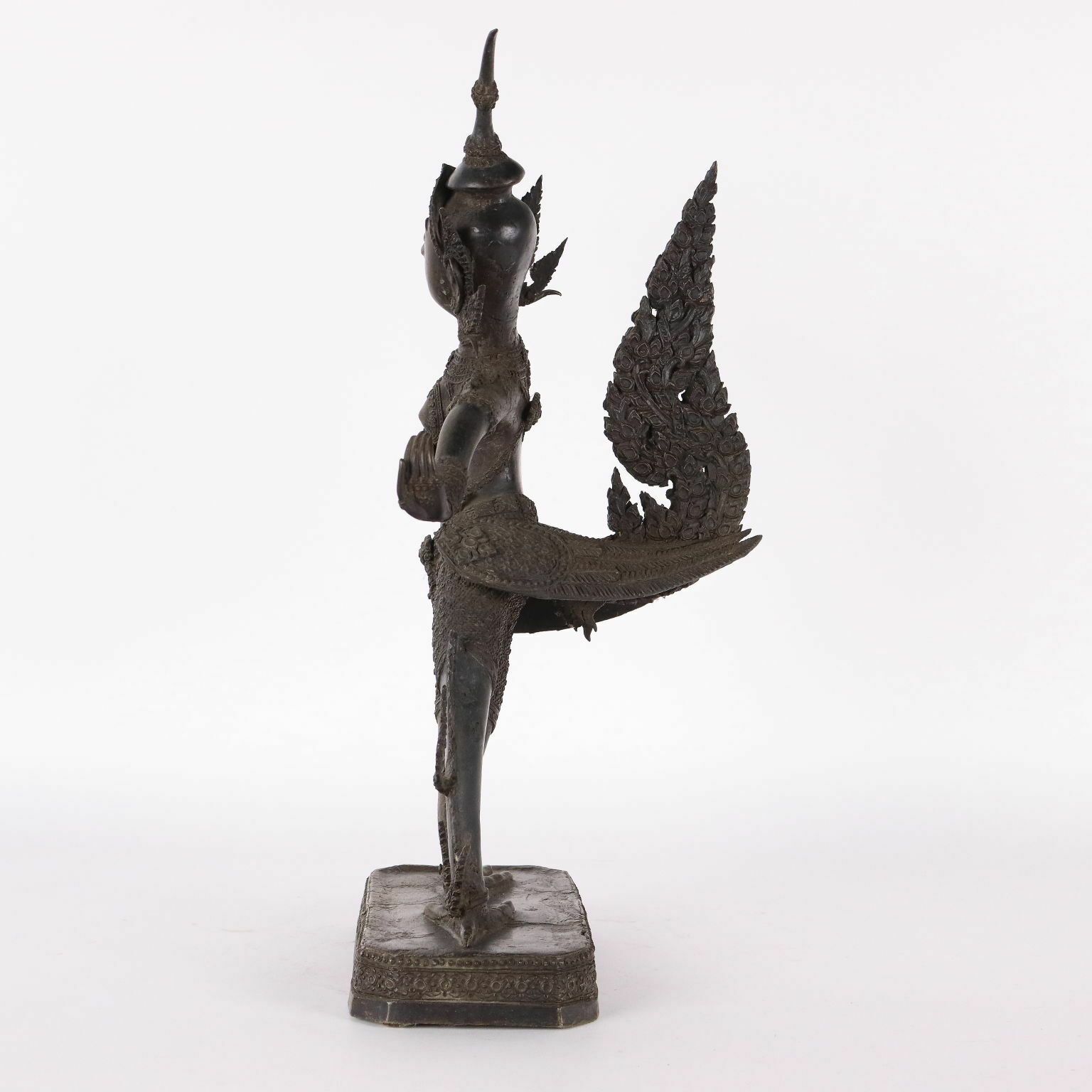 Antique Bronze Sculpture Nymph Thailand XX Century photo vintage