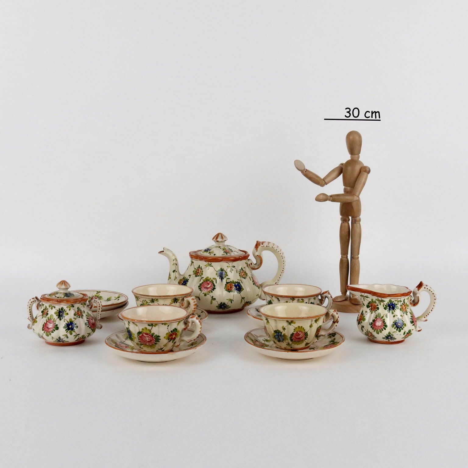 Antique Tea Set Majolica Maria Balossi Italy XX Century photo furniture