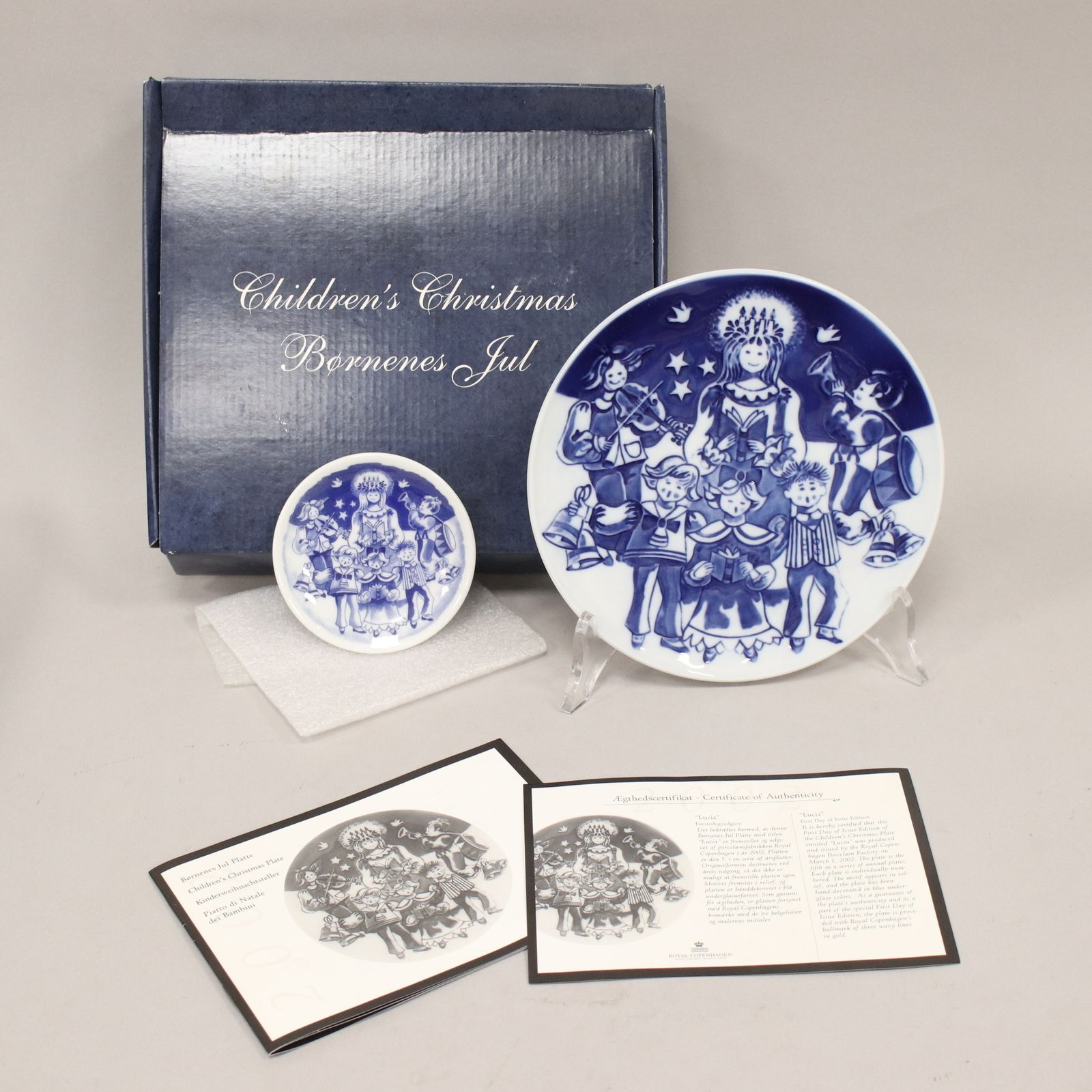 Royal Copenhagen Plate Blue Porcelain Children's Christmas 2002
