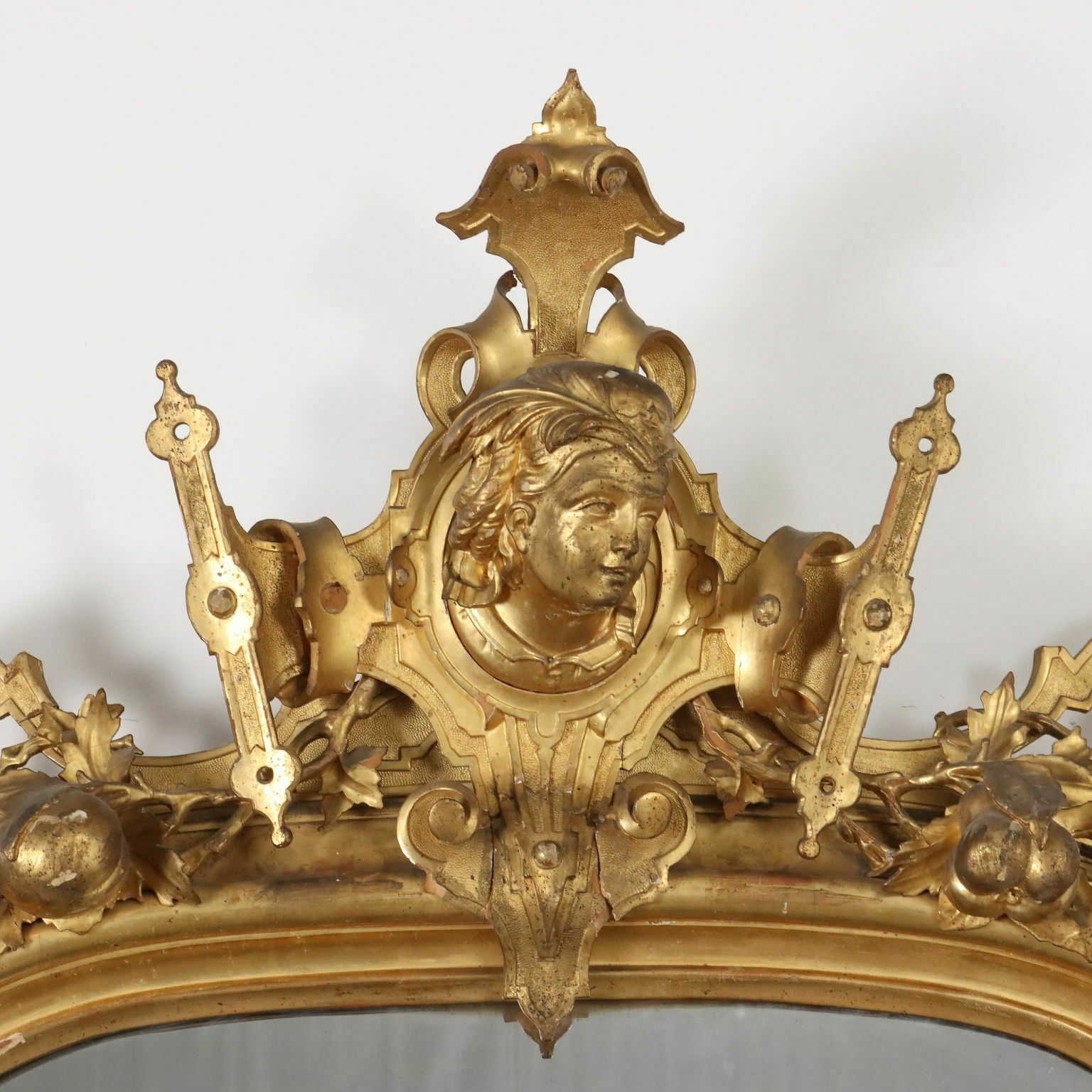 Antique Mirror Umbertino Swiss Pine Italy XIX Century photo for sale