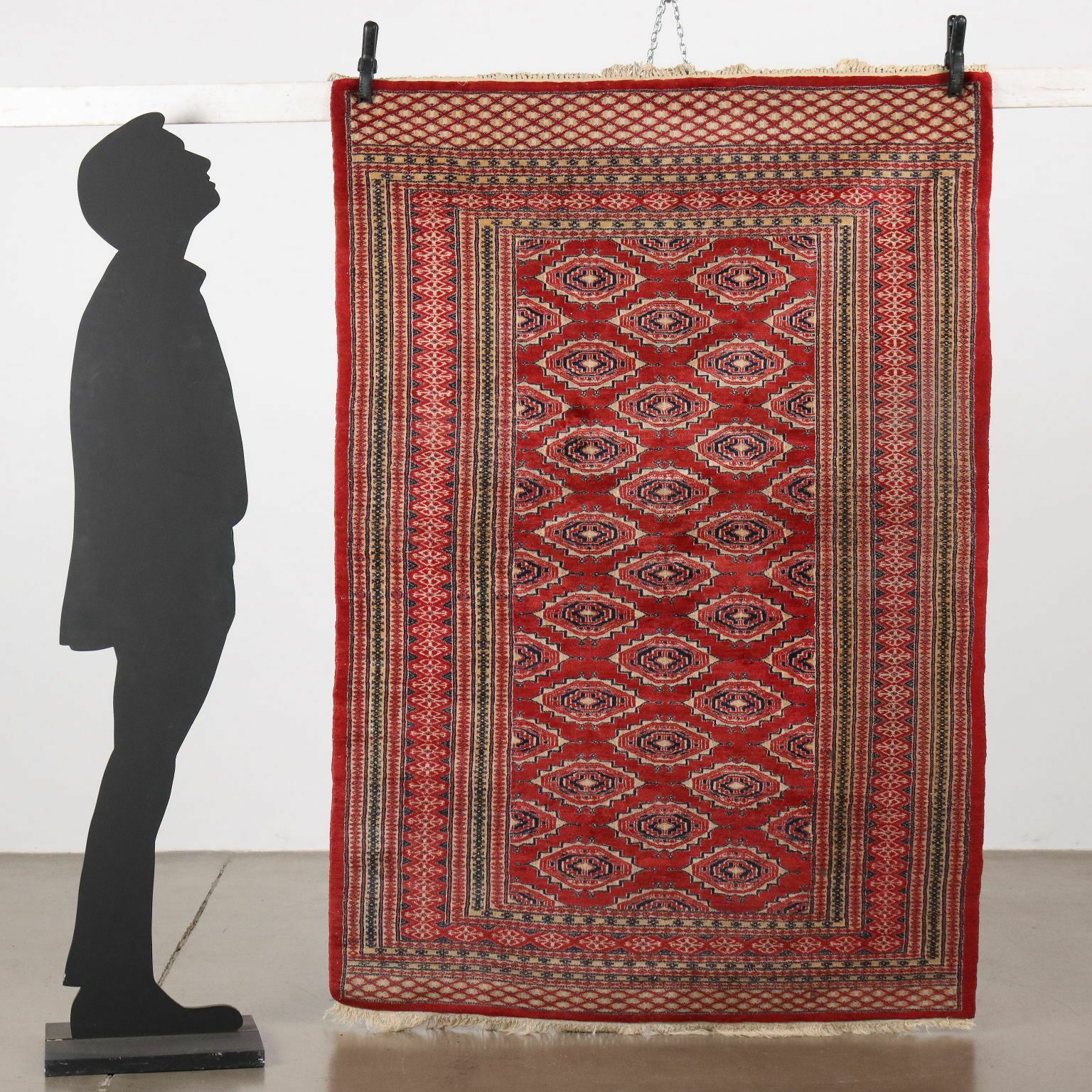 Antique Bukhara Carpet Cotton Wool Heavy Knot Pakistan 73 X 51 In photo furniture