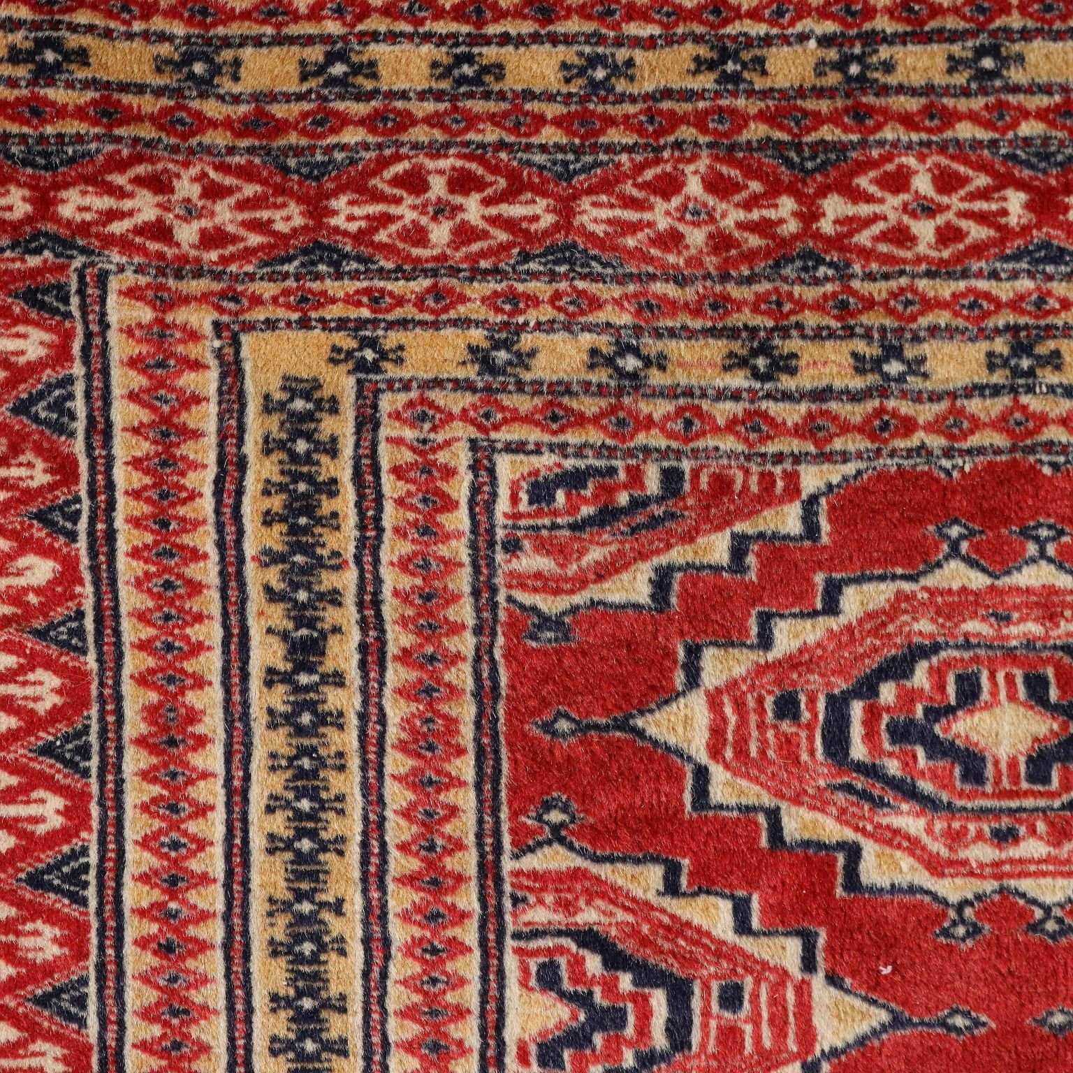 Antique Bukhara Carpet Cotton Wool Heavy Knot Pakistan 73 X 51 In photo Textiles