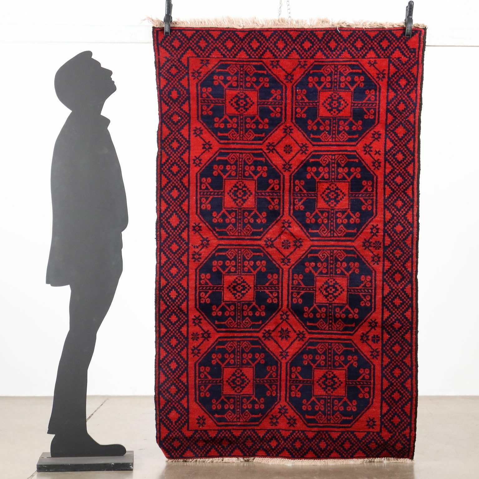 Antique Asian Bukhara Carpet Wool Heavy Knot 74 X 44 In photo furniture