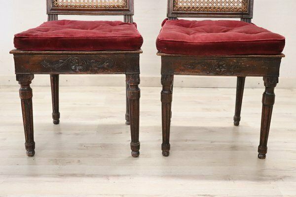 Walnut And Vienna Straw Sofa With Chairs,18th Century, Set Of 3 photo furniture
