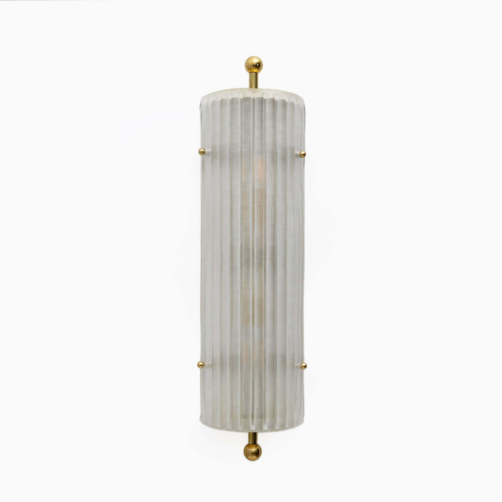 Pair Of Art Dèco Style Italian Murano Glass And Brass Sconces photo Lighting