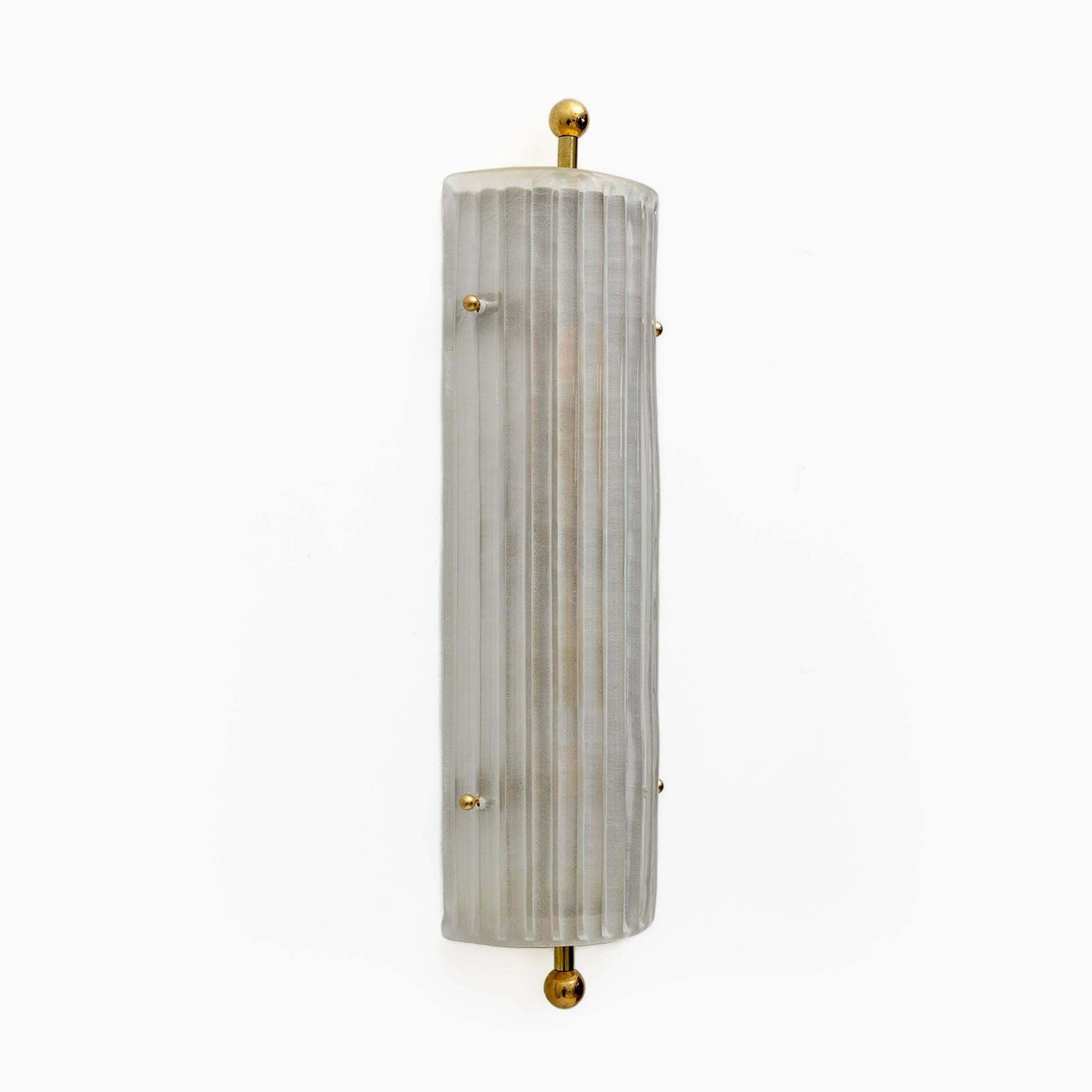 Pair Of Art Dèco Style Italian Murano Glass And Brass Sconces photo vinterior