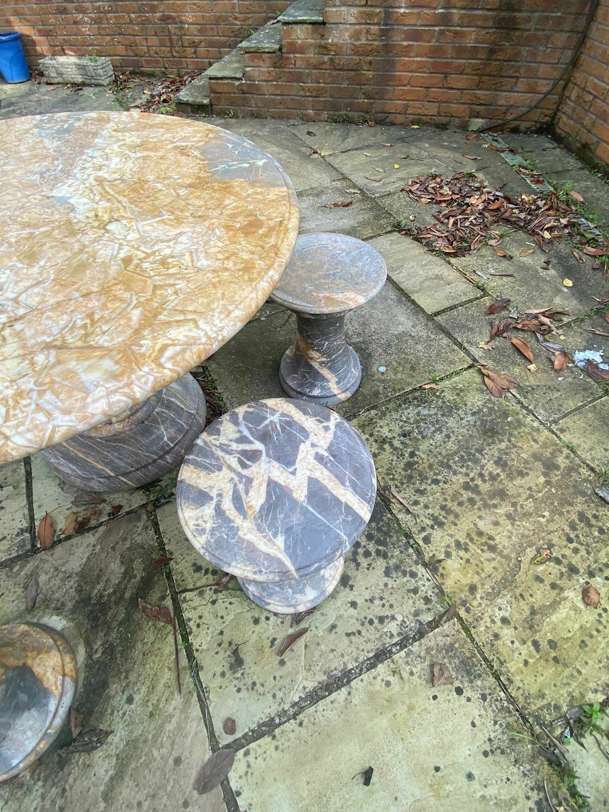 Vietnamese Solid Marble Table And Stools photo furniture