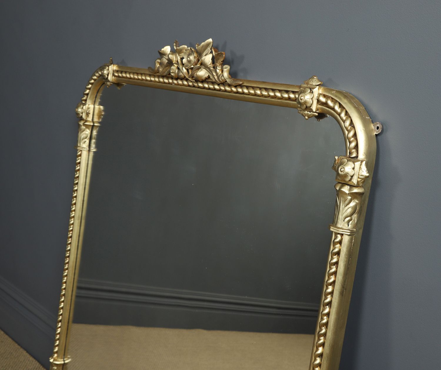 Large 5ft English Regency / William IV Carved Gilt Wall Hanging Overmantle / Overmantel / Mantelpiece Mirror (Circa 1835) photo furniture