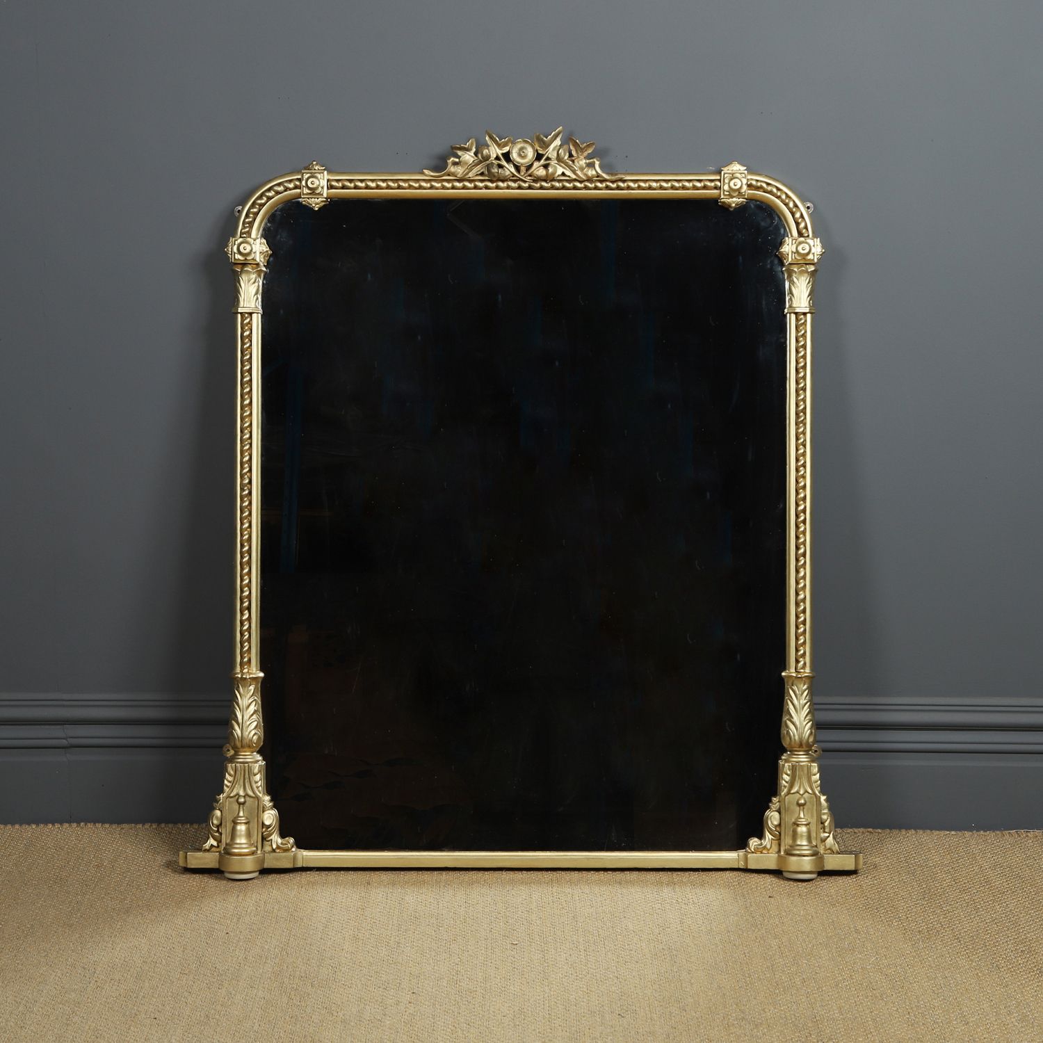 photo furniture Large 5ft English Regency / William IV Carved Gilt Wall Hanging Overmantle / Overmantel / Mantelpiece Mirror (Circa 1835)