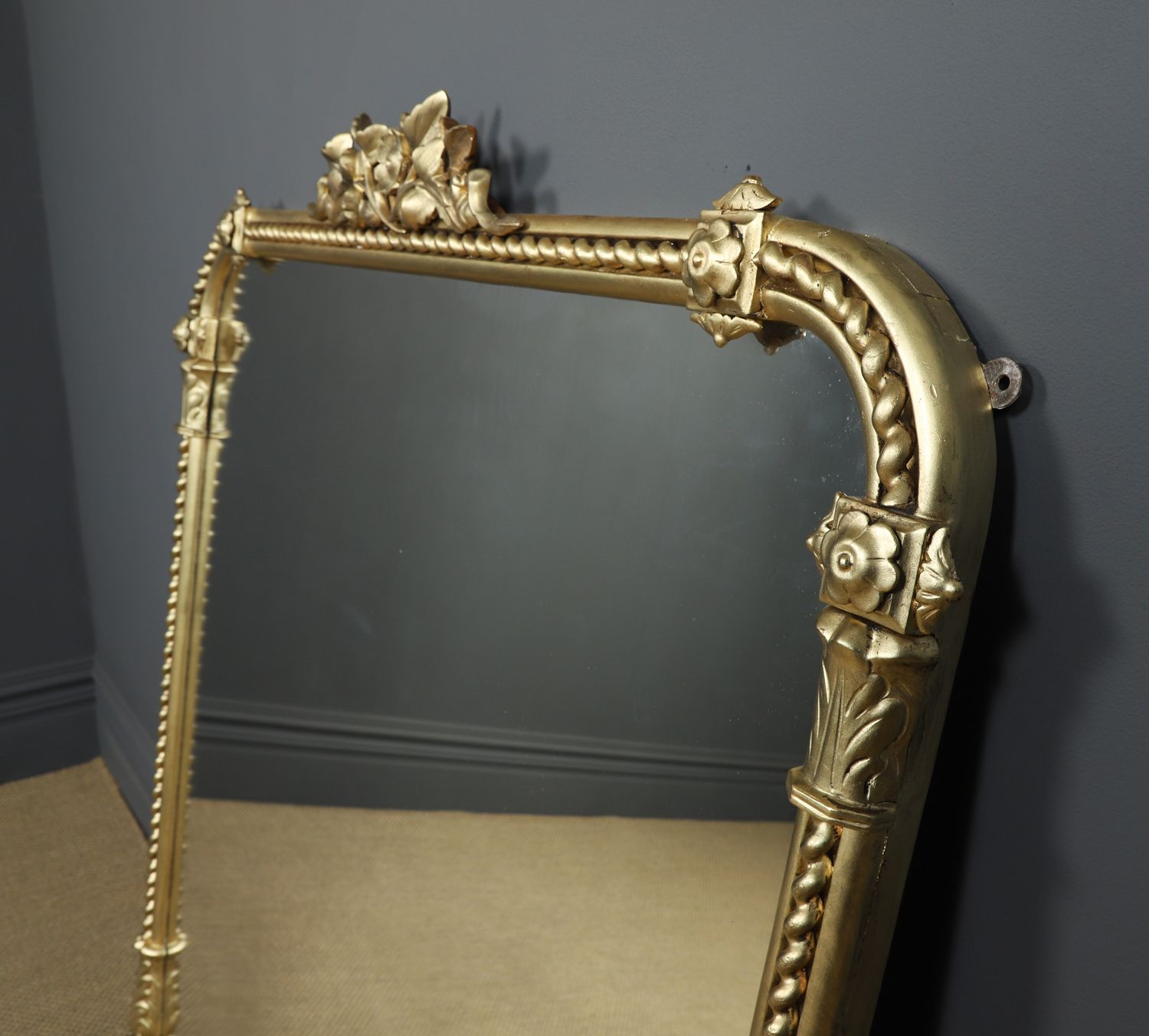 photo for sale Large 5ft English Regency / William IV Carved Gilt Wall Hanging Overmantle / Overmantel / Mantelpiece Mirror (Circa 1835)