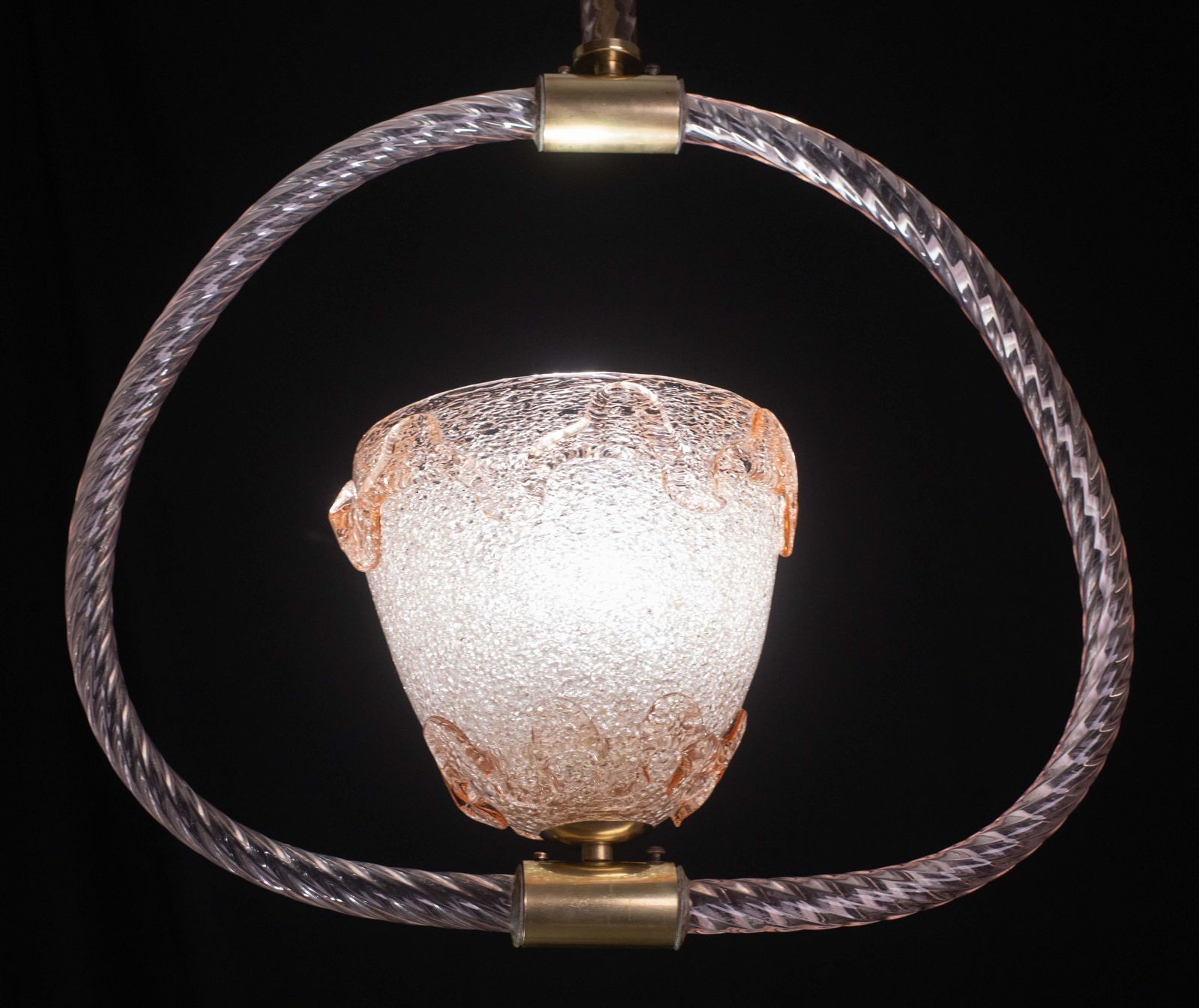photo for sale Extraordinary Pink Murano Glass Chandelier By Barovier & Toso, 1940s
