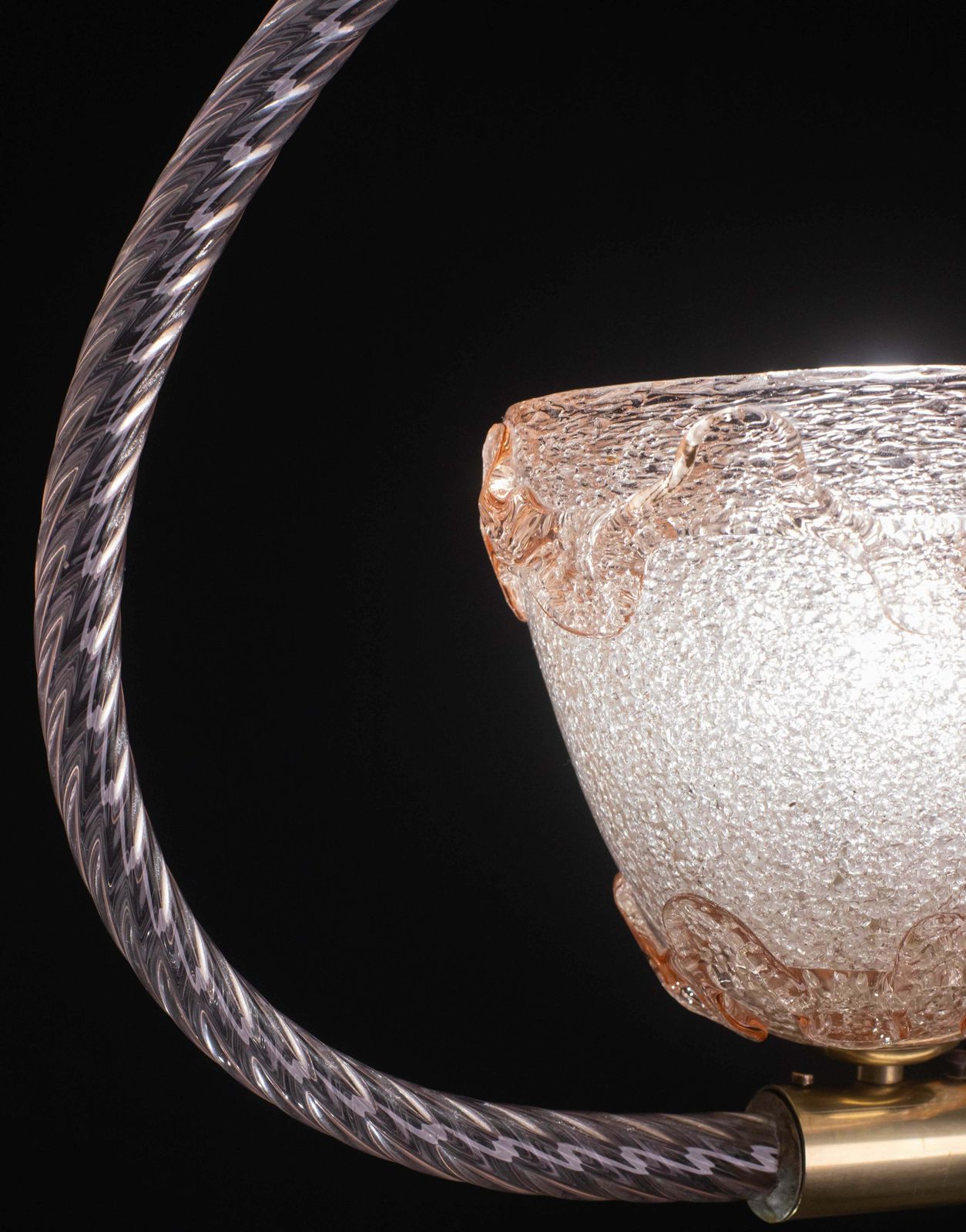 2380.0 Extraordinary Pink Murano Glass Chandelier By Barovier & Toso, 1940s photo