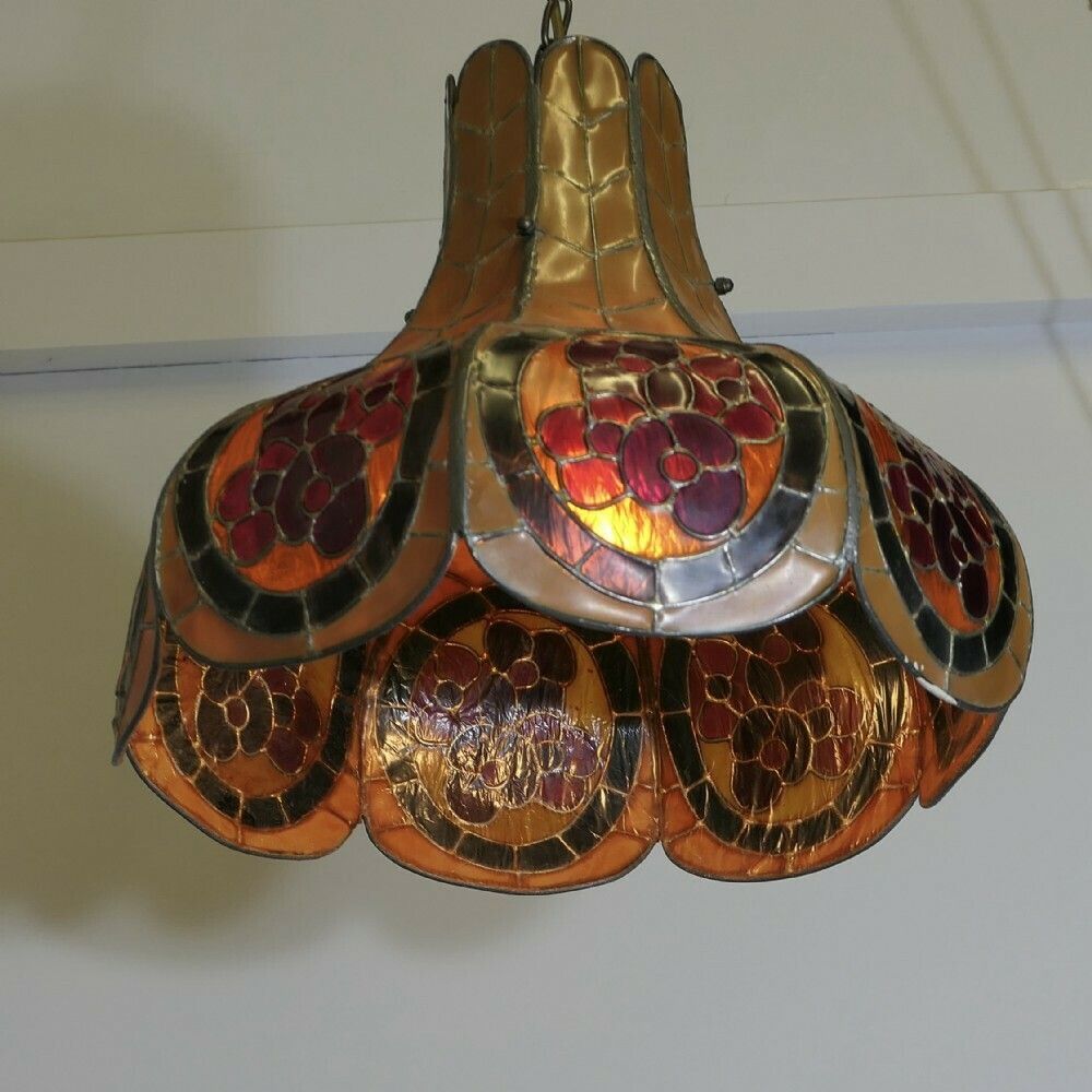 Pop Art Classic, A 1960s Tiffany Style Moulded Leaded Ceiling Shade photo buy