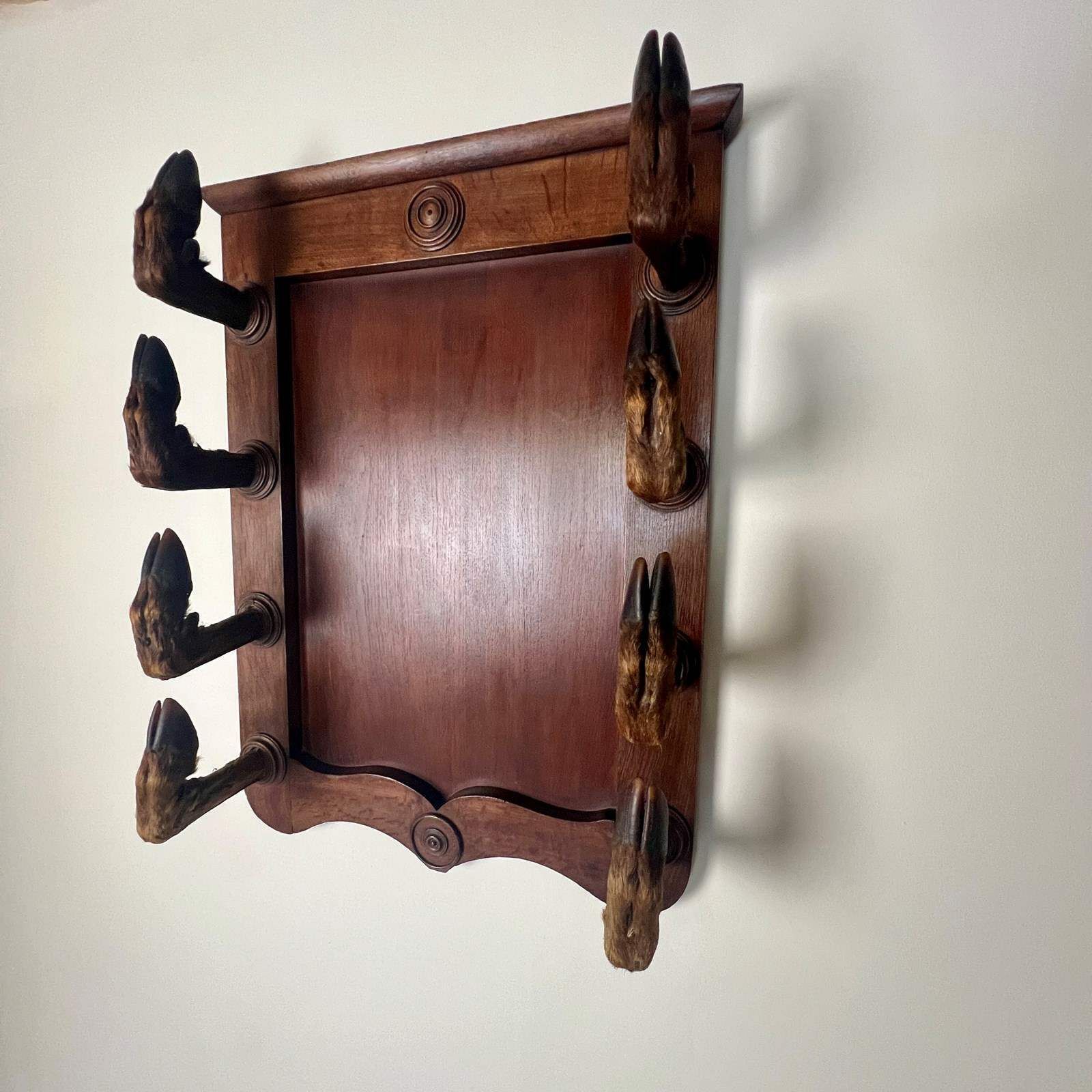 Antique Continental Oak Taxidermy Gun Or Coat Rack photo for sale