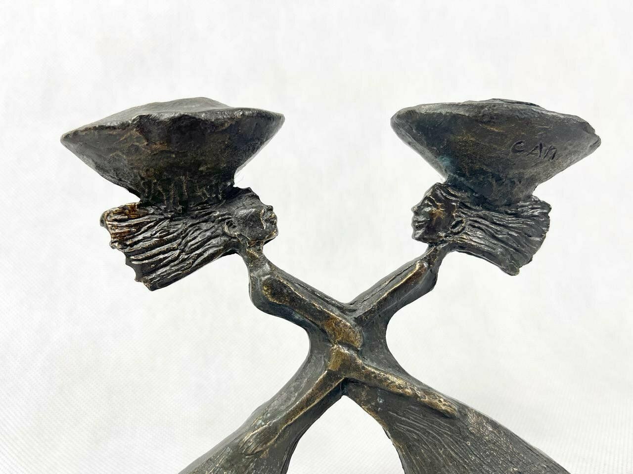 Dutch Bronze Plating Sculpture Candleholder By C. Ammerlan Van Niekerk, 2000s photo vinterior