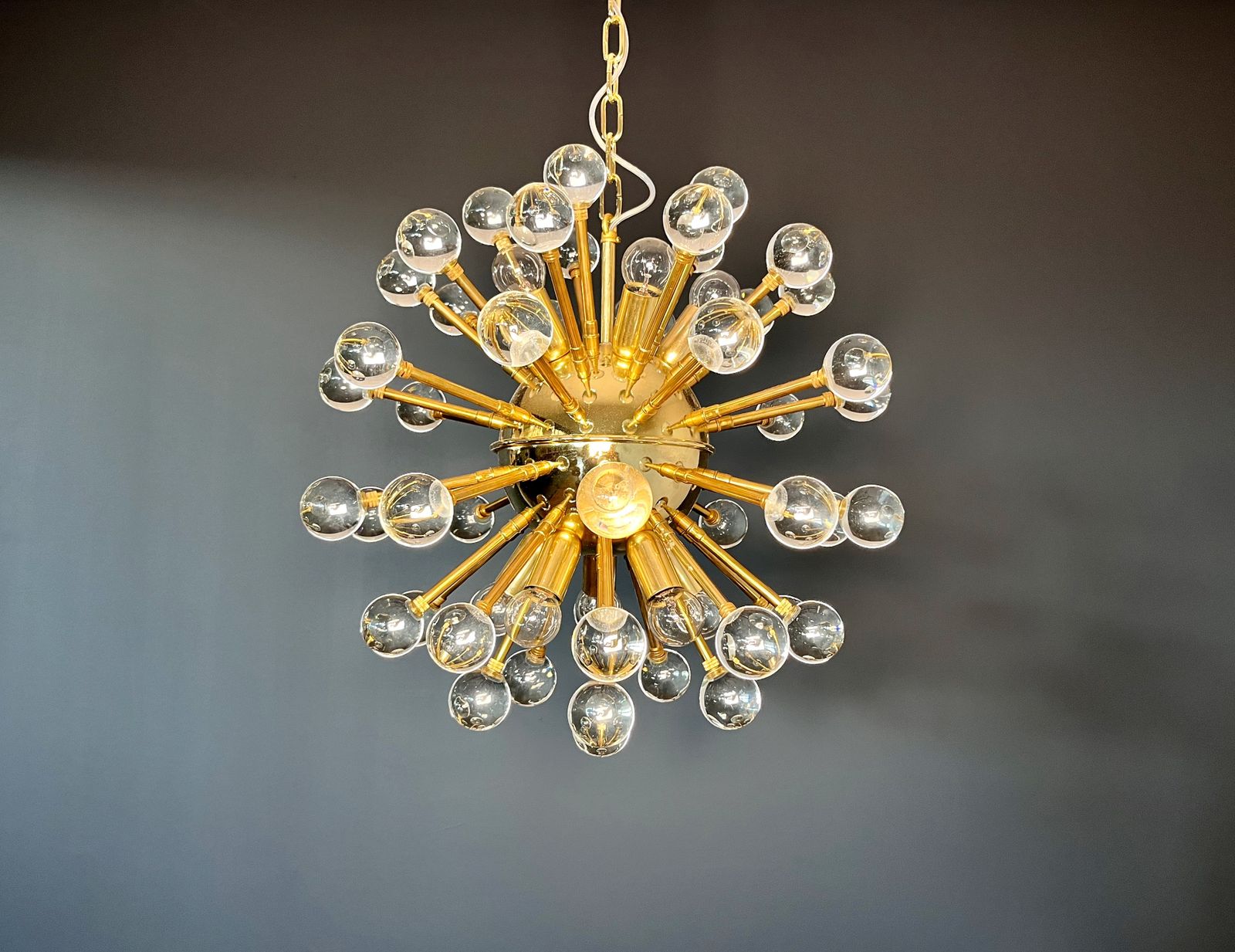 photo for sale Spectacular Murano Clear Glass Sputnik Chandelier   51 Glasses