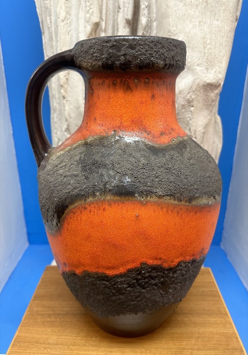 Large 1970s German Carstens Tönnieshof Fat Lava Jug Vase Model No: 7315 45 photo vinterior