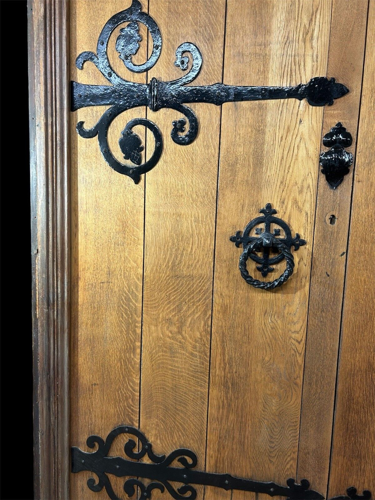 Large Oak Front Doors Frame Reclaimed Period Double Period Manor Carved Iron photo vinterior