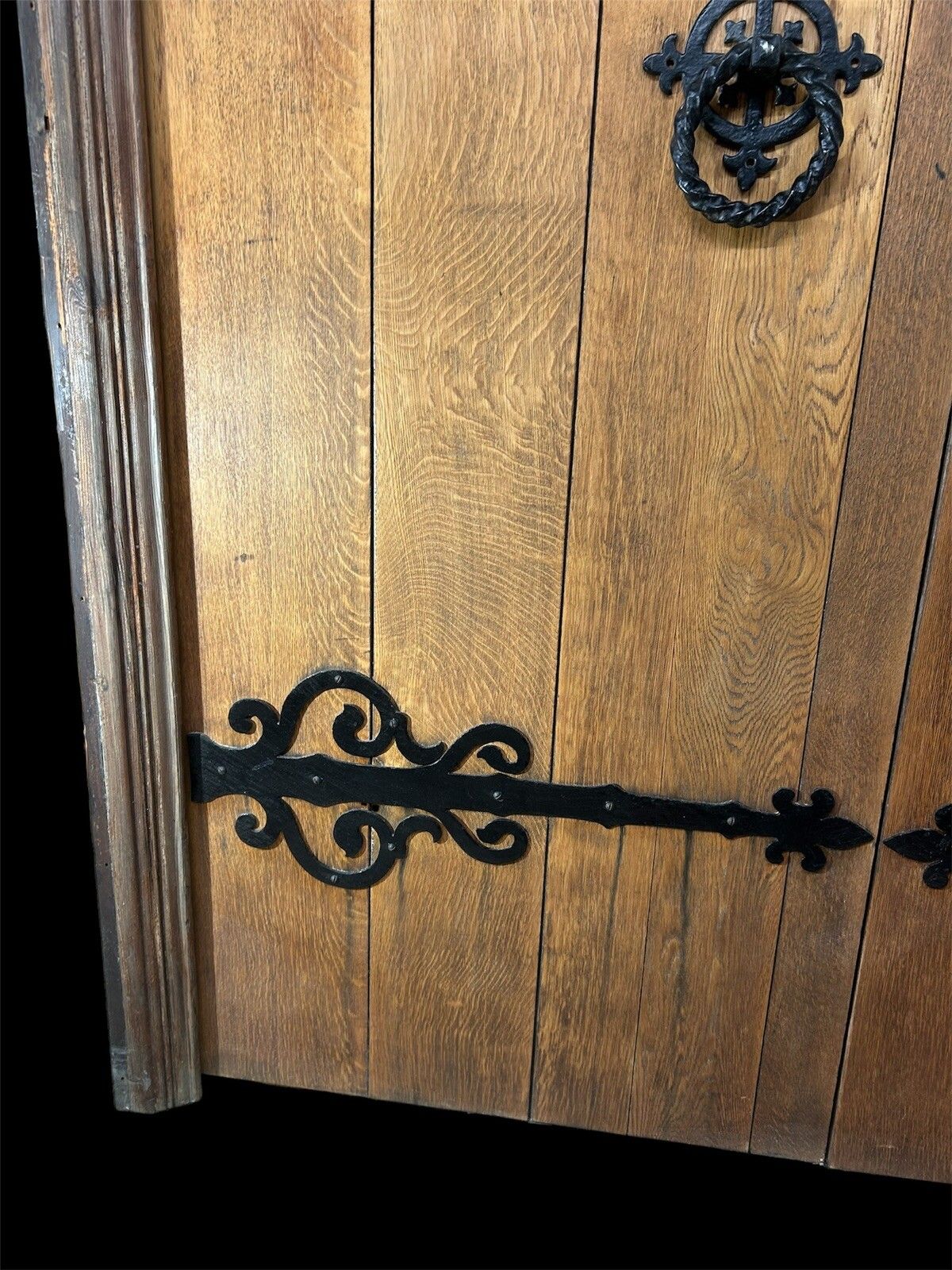 Large Oak Front Doors Frame Reclaimed Period Double Period Manor Carved Iron photo buy