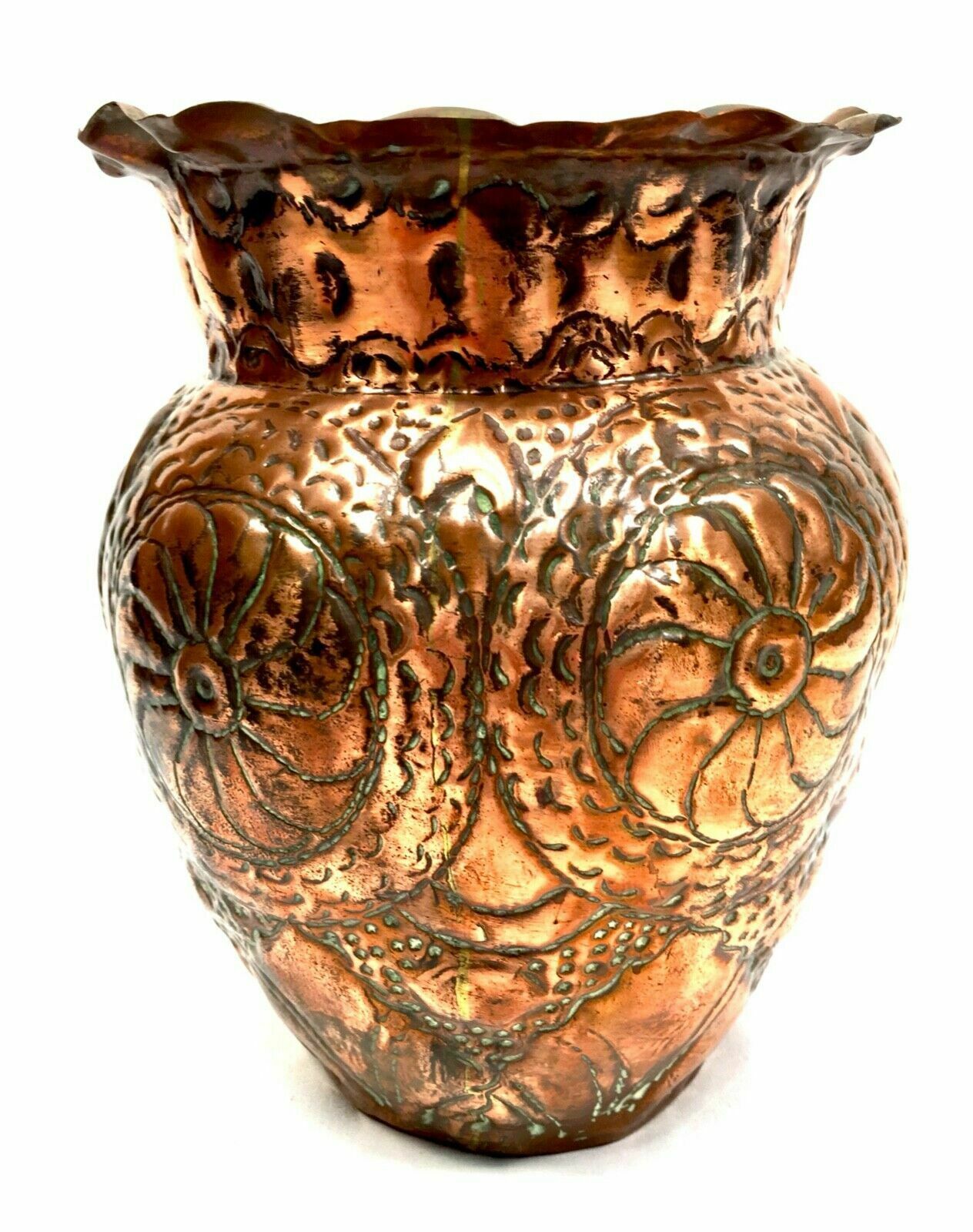 Antique Arts & Crafts Movement Copper Display Vase / Flowers C.1900 photo Home Decor