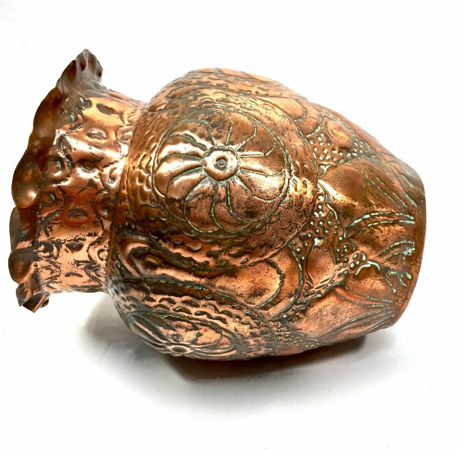 Antique Arts & Crafts Movement Copper Display Vase / Flowers C.1900 photo 89.0