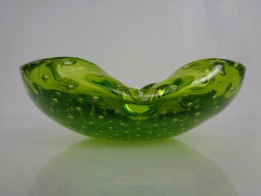 Green Sommerso Murano Glass Ashtray, Italy, 1960s photo vintage