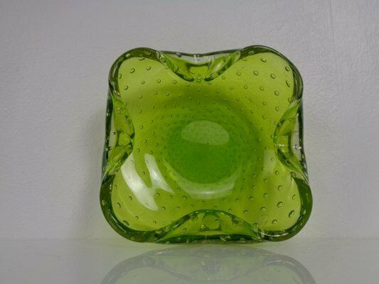 photo vinterior Green Sommerso Murano Glass Ashtray, Italy, 1960s