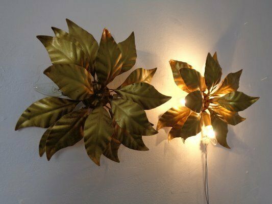 Golden Flower Shape Flushmounts By Hans Kögl, 1970s, Set Of 2 photo vinterior