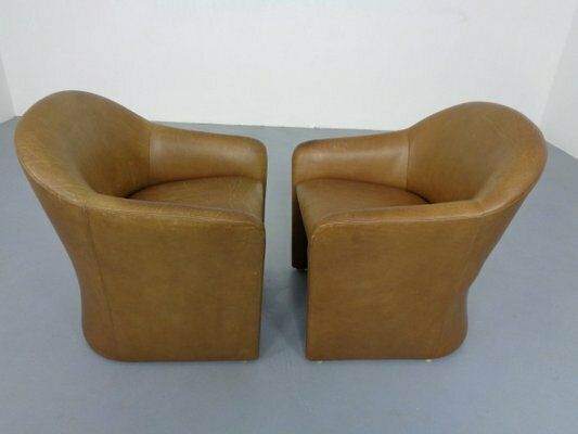 1039.0 Mid Century German Leather Cocktail Chairs From Walter Knoll, 1960s, Set Of 2 photo