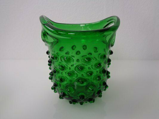 photo furniture Italian Green Bubble Glass Bowls By Empoli, 1960s, Set Of 2