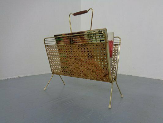 French Metal Magazine Rack, 1960s photo Home Decor