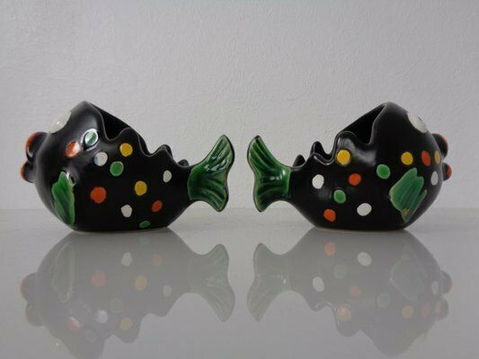Ceramic Fish Ashtrays From Zell Schmider, 1960s, Set Of 2 photo 191.0