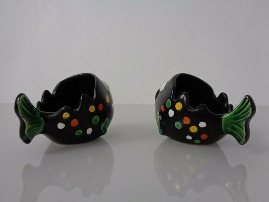 Ceramic Fish Ashtrays From Zell Schmider, 1960s, Set Of 2 photo vinterior