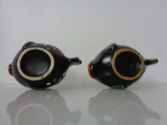 photo vintage Ceramic Fish Ashtrays From Zell Schmider, 1960s, Set Of 2