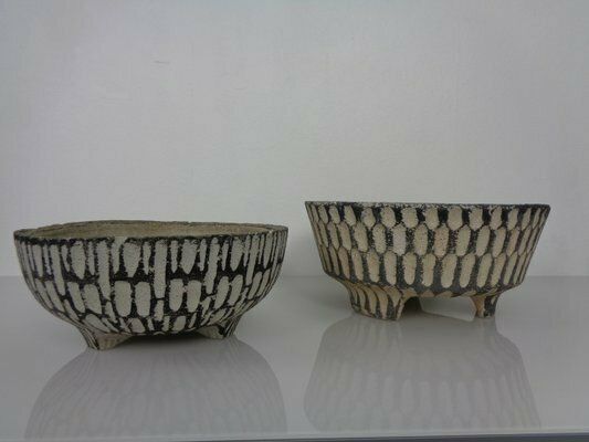 Mid Century Concrete Planters, 1960s, Set Of 2 photo for sale