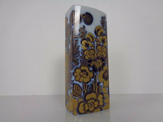 Pop Art Hutschenreuther Cobalt Porcelain Vase By Hermann Schwahn, Germany, 1960s photo Home Decor