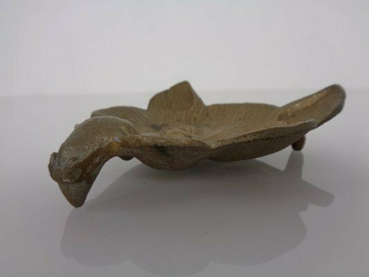 Vintage Bronze Cat With Mouse Ashtray, France, 1960s photo vinterior