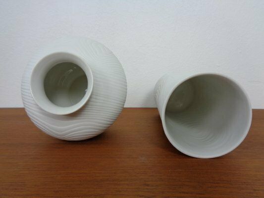 photo for sale Mid Century Op Art Vases From Hutschenreuther Tirschenreuth, 1960s, Set Of 2