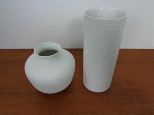 Home Decor Mid Century Op Art Vases From Hutschenreuther Tirschenreuth, 1960s, Set Of 2 photo
