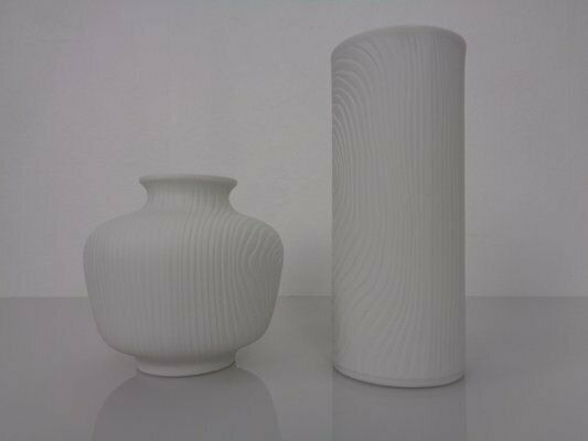 photo vinterior Mid Century Op Art Vases From Hutschenreuther Tirschenreuth, 1960s, Set Of 2