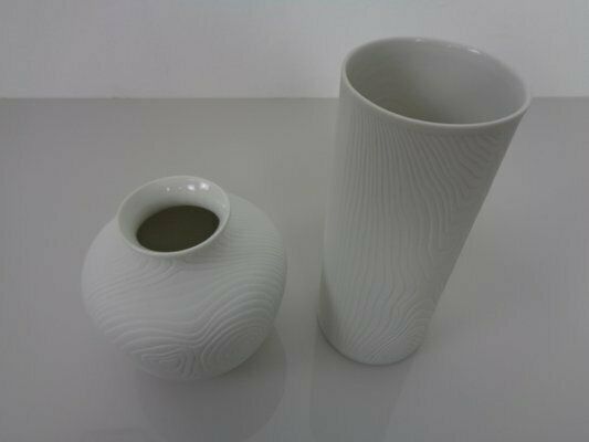 photo vintage Mid Century Op Art Vases From Hutschenreuther Tirschenreuth, 1960s, Set Of 2