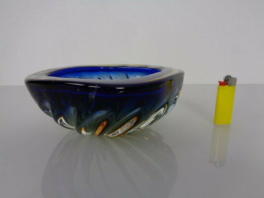Blue Brown Sommerso Murano Glass Bowl Or Ashtray By Flavio Poli, Italy, 1960s photo 366.0