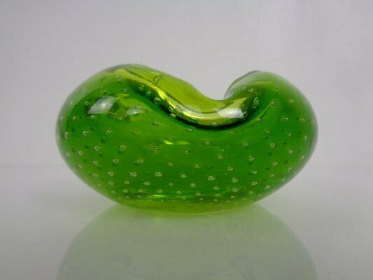 photo vintage Green Sommerso Murano Glass Ashtrays, Italy, 1960s, Set Of 2