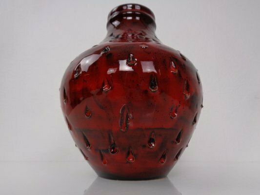 Italian Strawberry Ceramic Vase By Fratelli Fanciullacci For Bitossi, 1960s