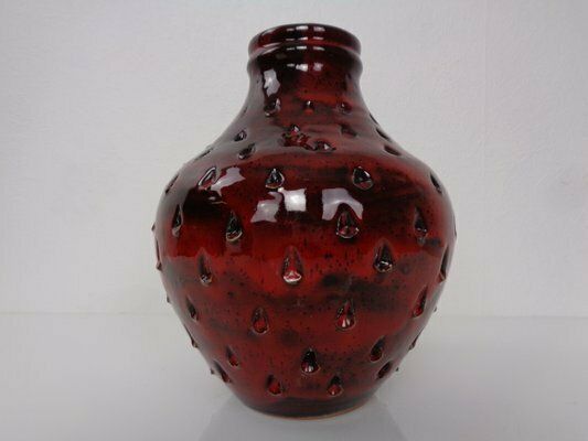 Italian Strawberry Ceramic Vase By Fratelli Fanciullacci For Bitossi, 1960s photo for sale