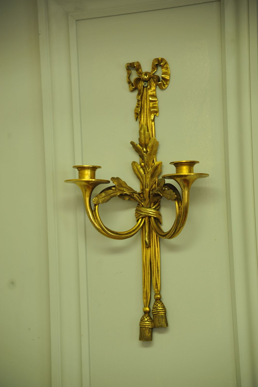 Pair Of 19c Antique French Gilt Bronze Wall Lights/ Sconces photo for sale