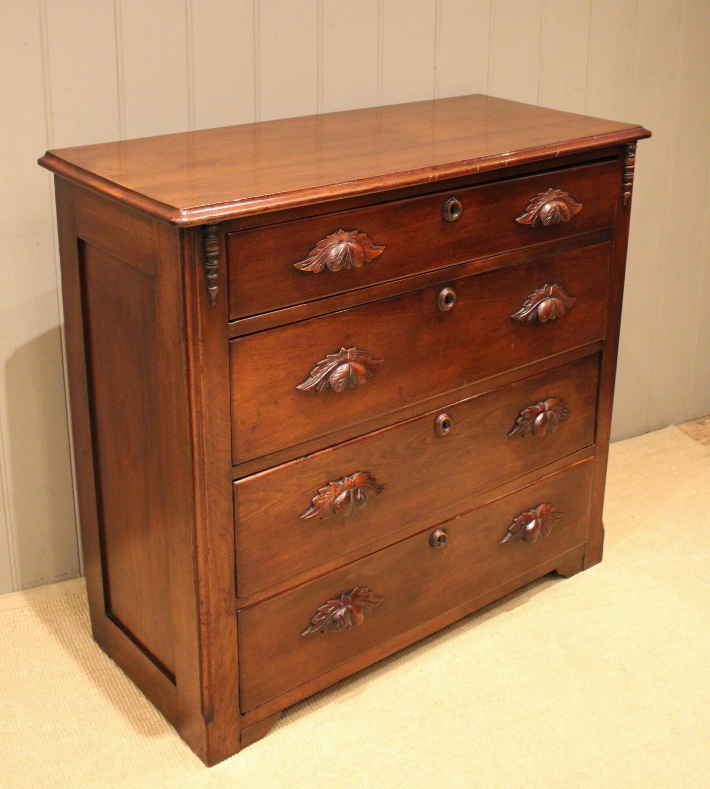 photo for sale Late 19th Century Walnut Chest Of Drawers