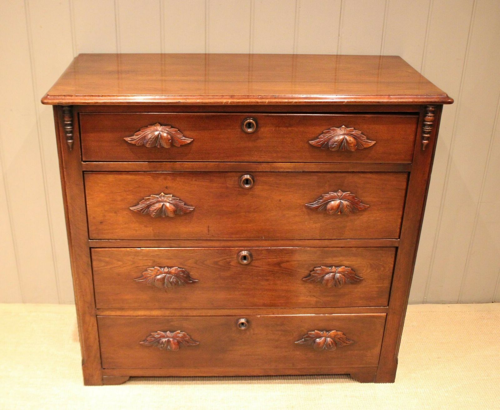 Late 19th Century Walnut Chest Of Drawers