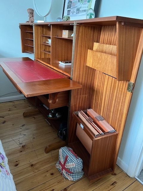 Danish Mid Century Teak   Collapsible Workstation / Desk.